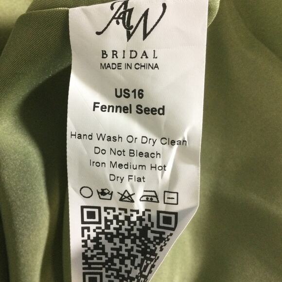 BRIDESMAID AW 16 2X plus green fennel seed satin Meg formal maxi dress NEW B40 - Picture 11 of 11